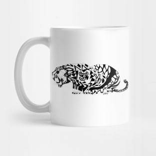 asian huge tiger ecopop in mexican patterns in floral totonac art Mug